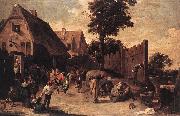 TENIERS, David the Younger Peasants Dancing outside an Inn wt oil painting picture wholesale